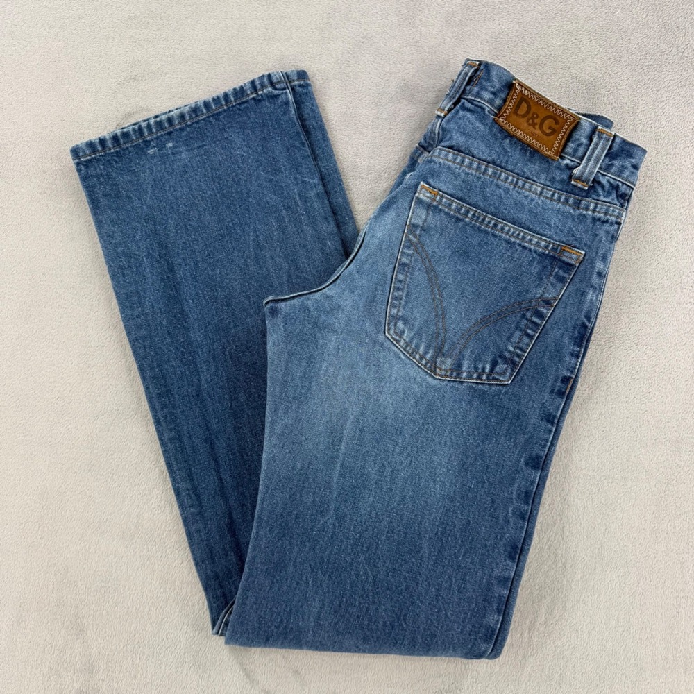 Vintage D&G Dolce & Gabbana Straight Leg Blue Jeans Womens Size 31 45 Italy